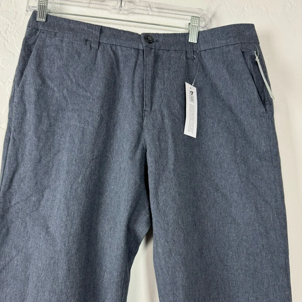 Hawker Rye Dress Pants Heather Marled Essential Wash Straight Fit‎ Chino Blue